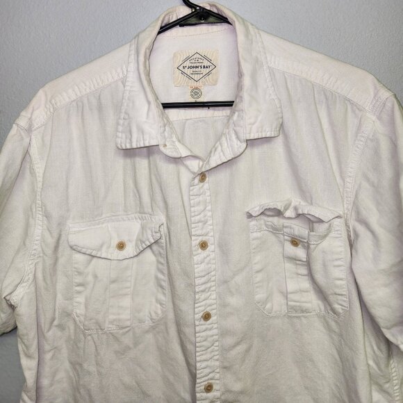 St. Johns Bay Mens White Button Down XL - Picture 1 of 2